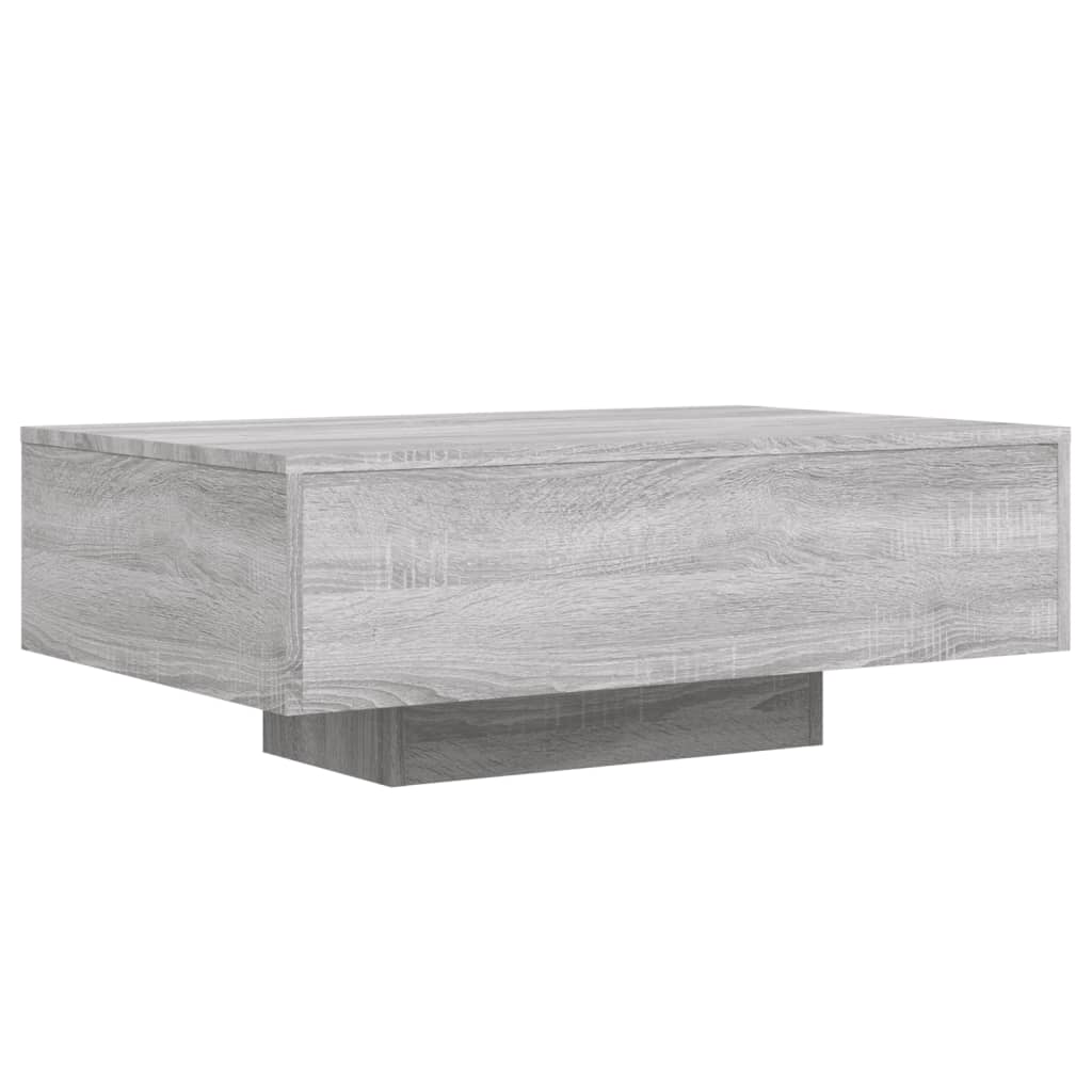 Tavolino da Soggiorno con Luci LED Grigio Sonoma 85x55x31 cm