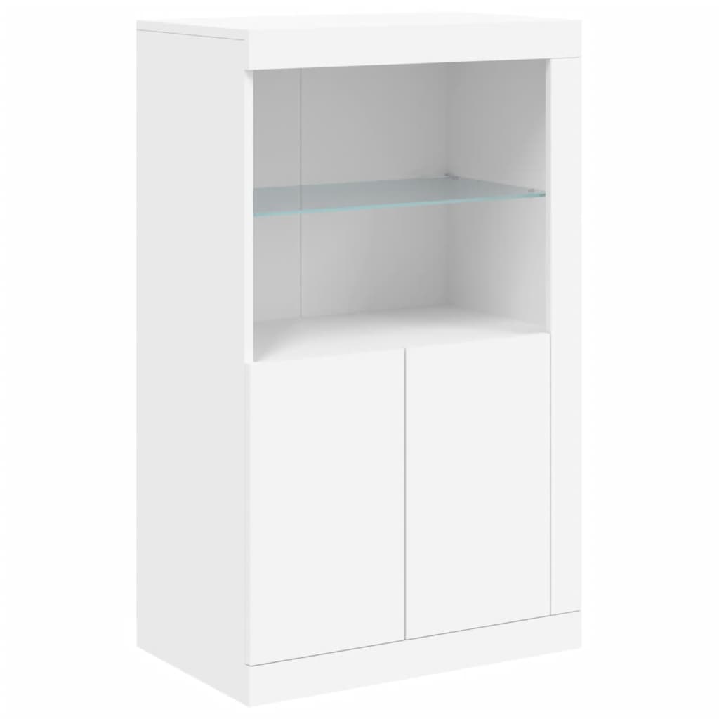 Armadietto con Luci LED Bianco in Legno Multistrato