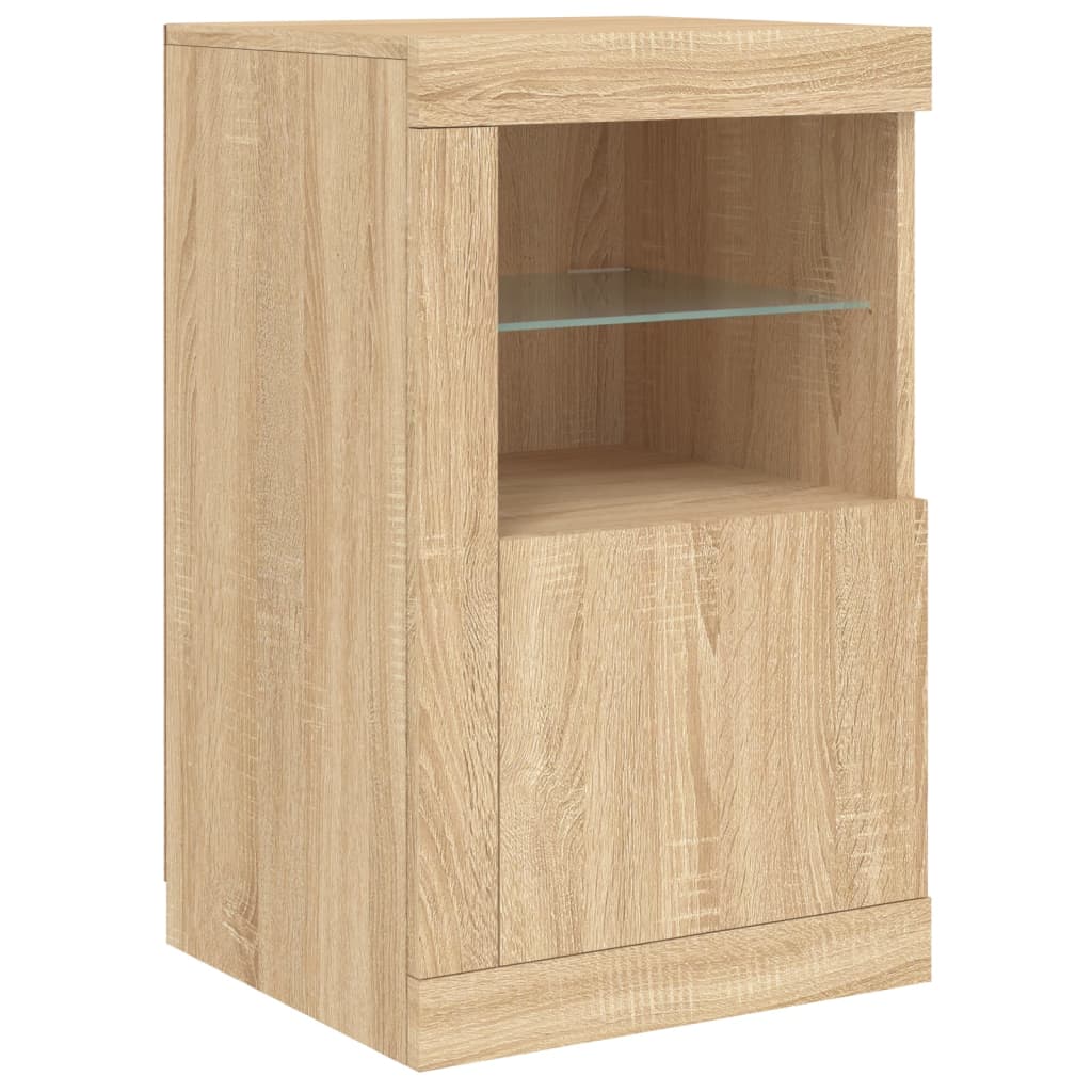 Armadietto con Luci LED Rovere Sonoma in Legno Multistrato