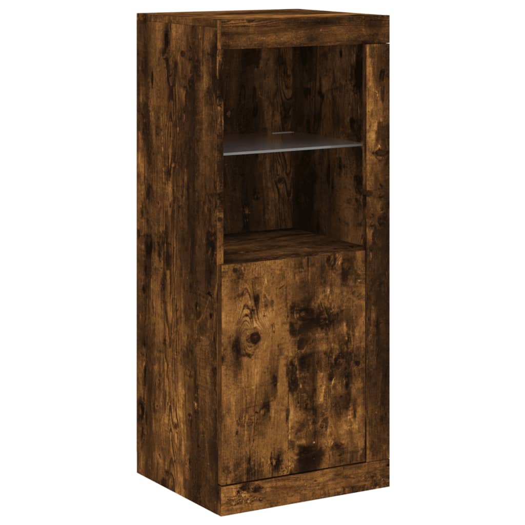 Credenza con Luci LED Rovere Fumo 41x37x100 cm