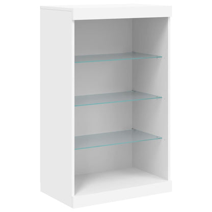 Credenza con Luci LED Bianca 60,5x37x100 cm