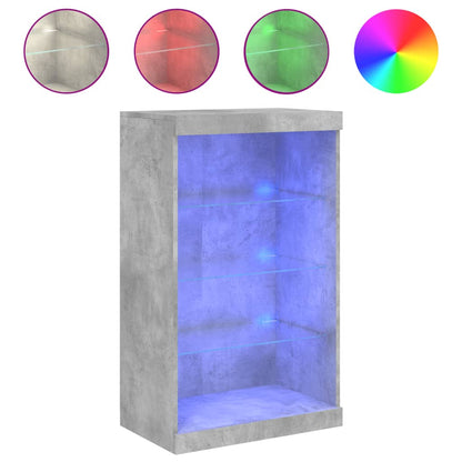 Credenza con Luci LED Grigio Cemento 60,5x37x100 cm