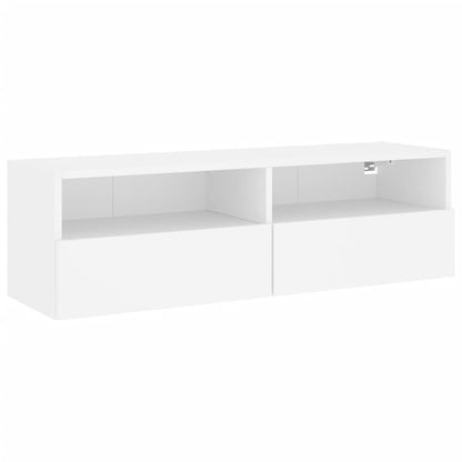 Mobile TV a Parete Bianco 100x30x30 cm in Legno Multistrato