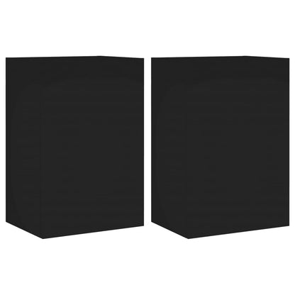 Mobili TV a Parete 2pz Neri 40,5x30x60 cm in Legno Multistrato