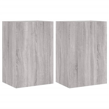 Mobili TV Muro 2pz Grigio Sonoma 40,5x30x60cm Legno Multistrato