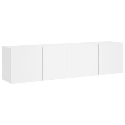 Mobili TV a Parete 2pz Bianchi 80x30x41 cm