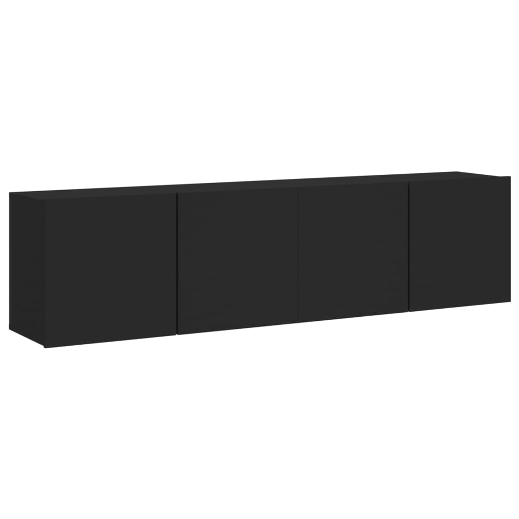 Mobili TV a Parete 2pz Neri 80x30x41 cm