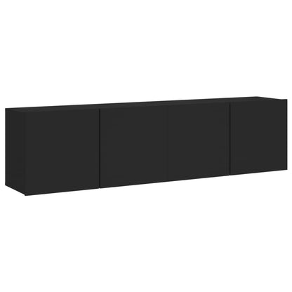Mobili TV a Parete 2pz Neri 80x30x41 cm