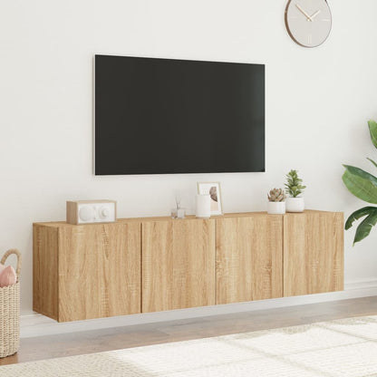 Mobili TV a Parete 2pz Rovere Sonoma 80x30x41 cm