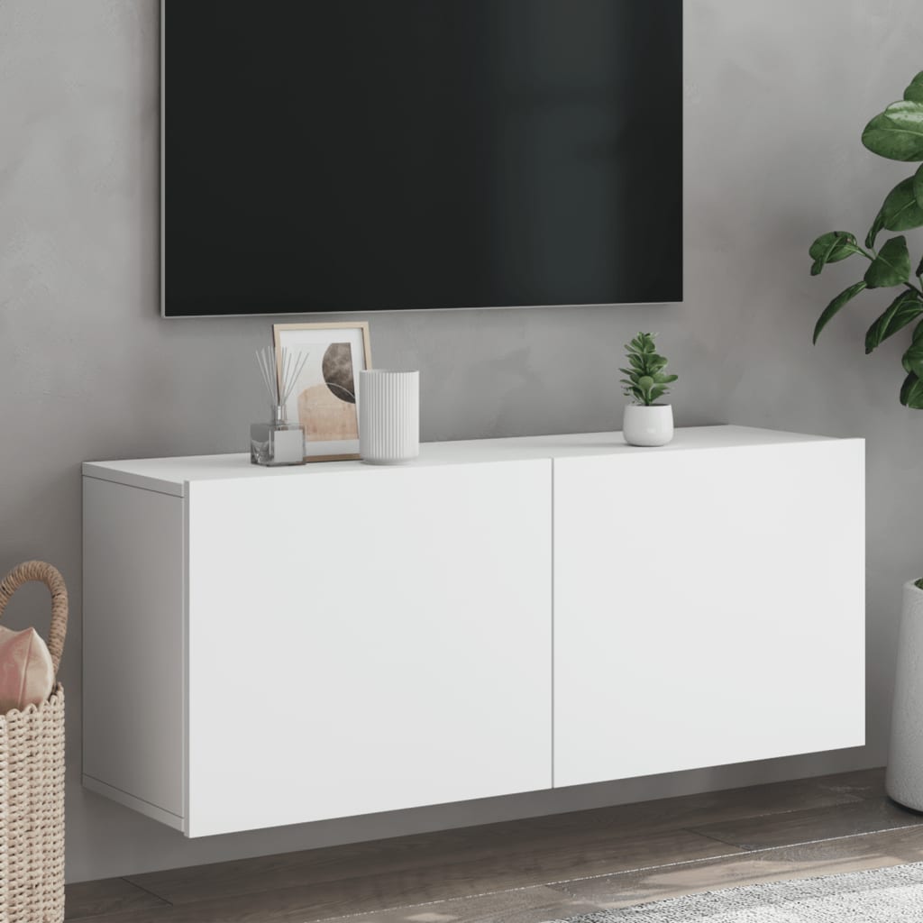 Mobile TV a Parete Bianco 100x30x41 cm