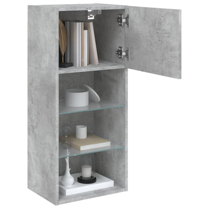 Mobili TV con Luci LED 2pz Grigio Cemento 40,5x30x90 cm