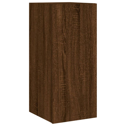 Mobile TV a Parete con Luci LED Rovere Marrone 30,5x35x70 cm