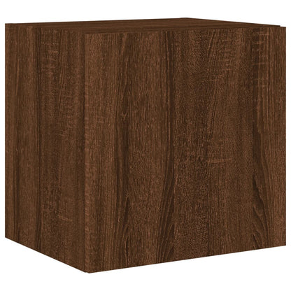 Mobile TV a Parete con Luci LED Rovere Marrone 40,5x35x40 cm