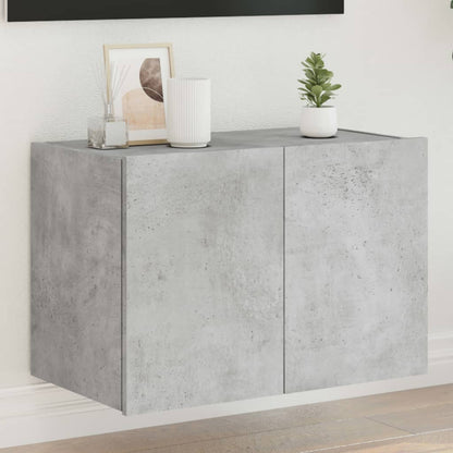 Mobile TV a Parete con Luci LED Grigio Cemento 60x35x41 cm
