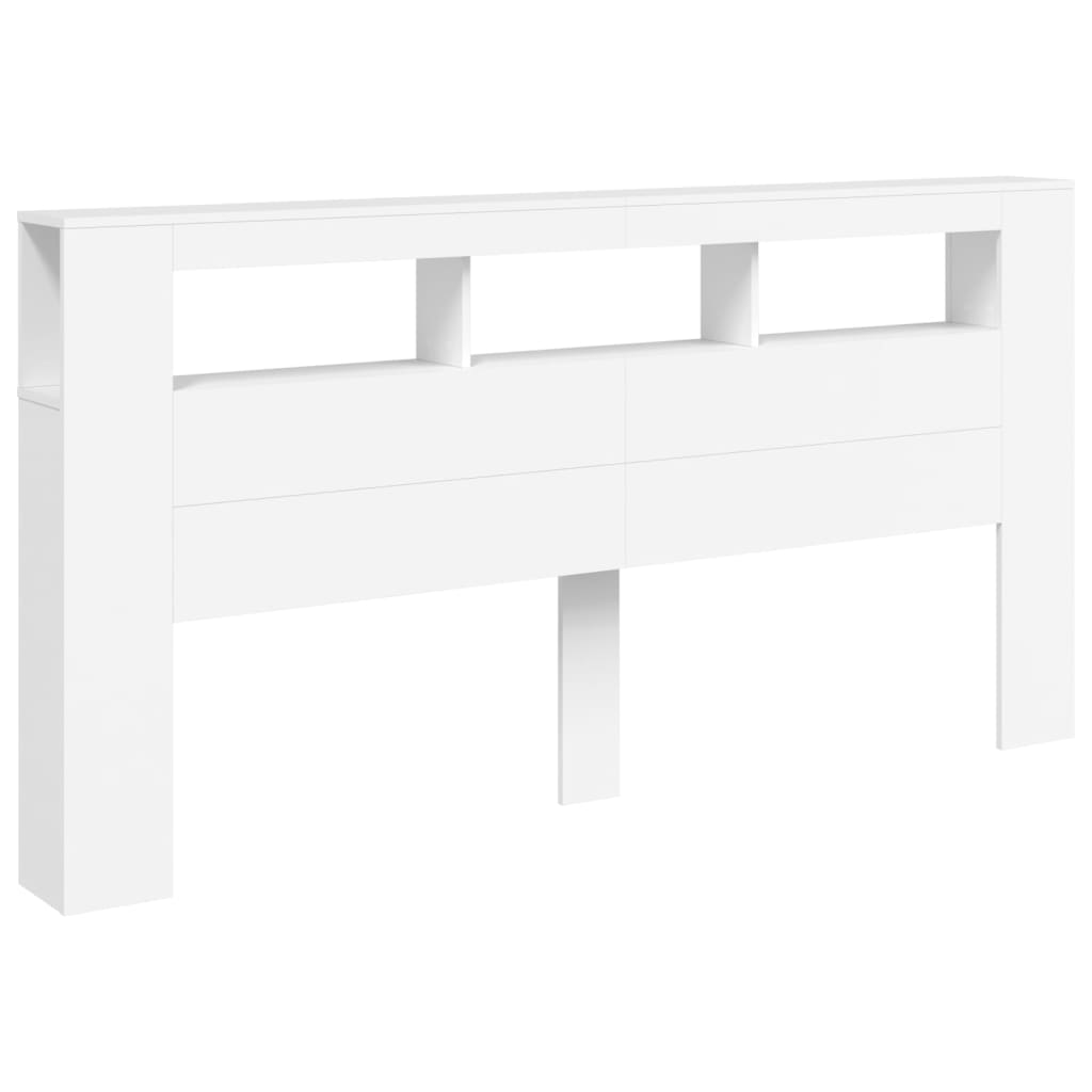 Testiera LED Bianca 200x18,5x103,5 cm Legno Multistrato