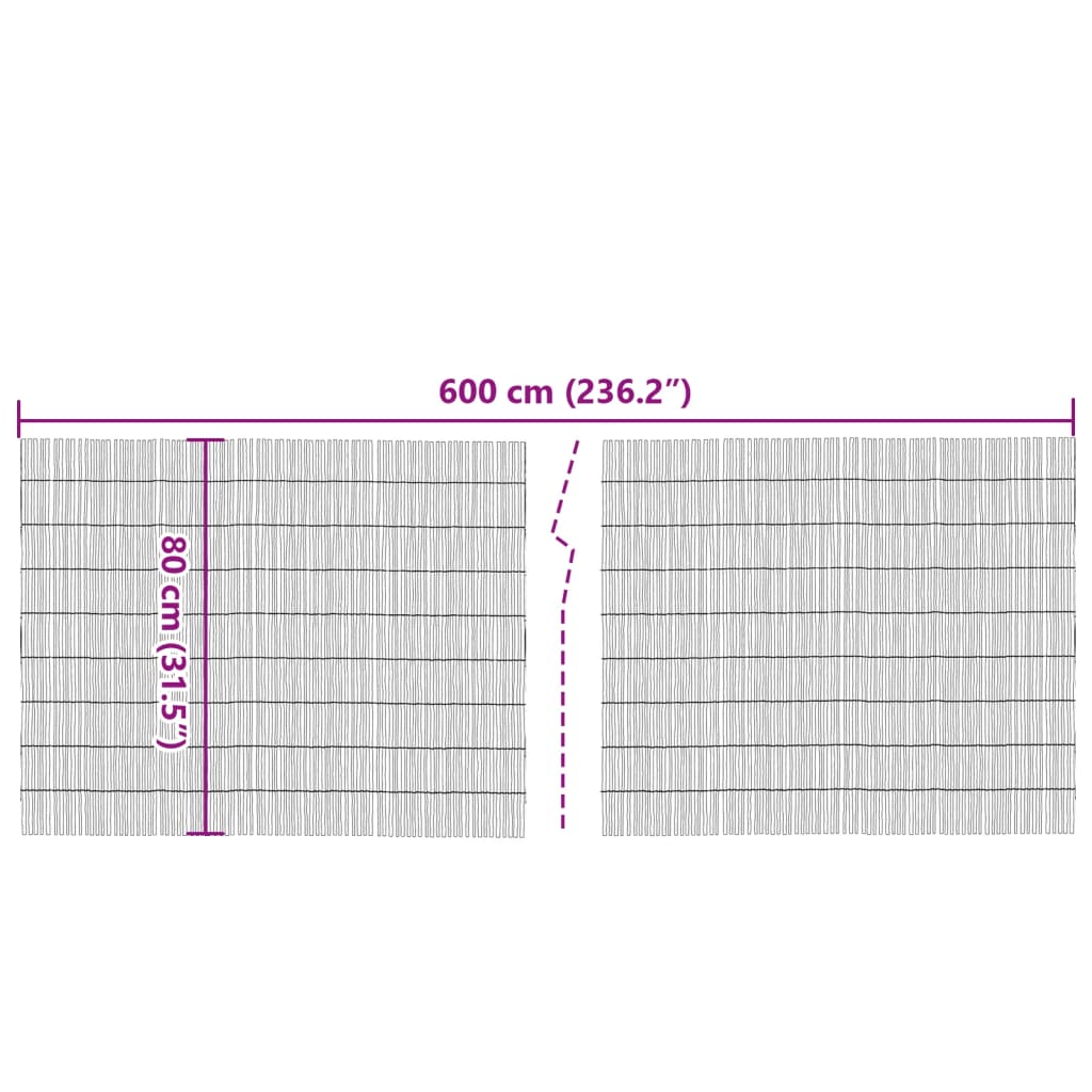 Recinzione da Giardino 600x80 cm Giunco