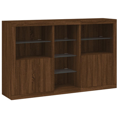 Credenza con Luci LED Rovere Marrone 162x37x100 cm