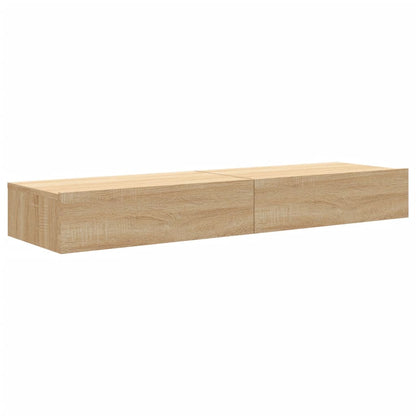 Mobili Porta TV con Luci LED 2pz Rovere Sonoma 60x35x15,5 cm