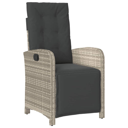Set da BistrÃ² 3 pz con Cuscini Grigio Chiaro in Polyrattan