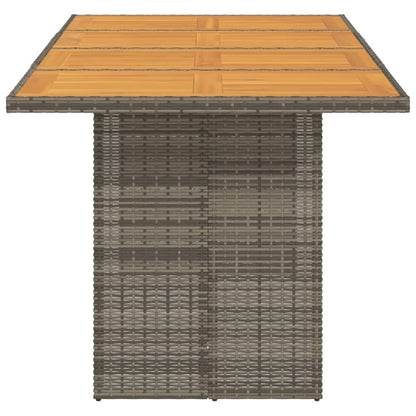 Tavolo Giardino Piano Legno Acacia Grigio 190x80x74 Polyrattan