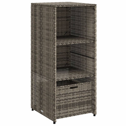 Armadietto Portaoggetti Giardino Grigio 50x55x115cm Polyrattan