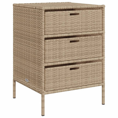 Armadietto Portaoggetti da Giardino Beige 55x59x80cm Polyrattan