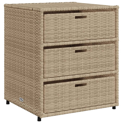 Armadietto Portaoggetti da Giardino Beige 55x59x69cm Polyrattan