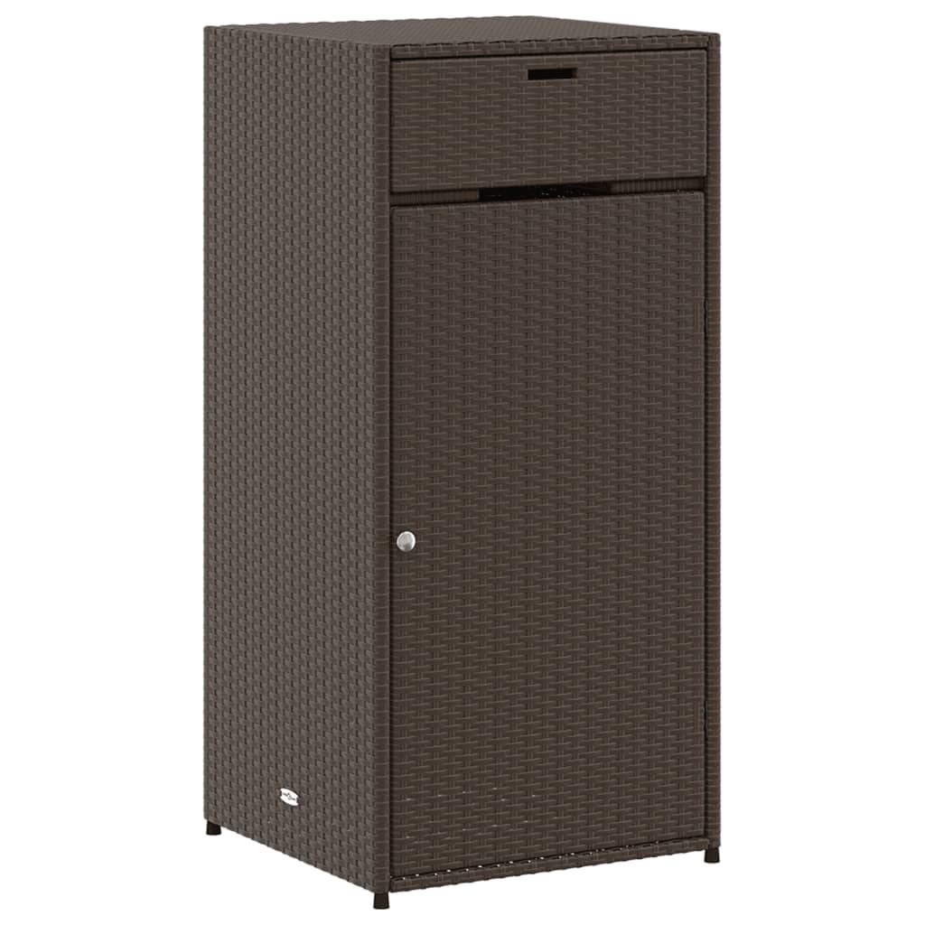 Armadietto Portaoggetti Giardino Marrone 55x55x111cm Polyrattan