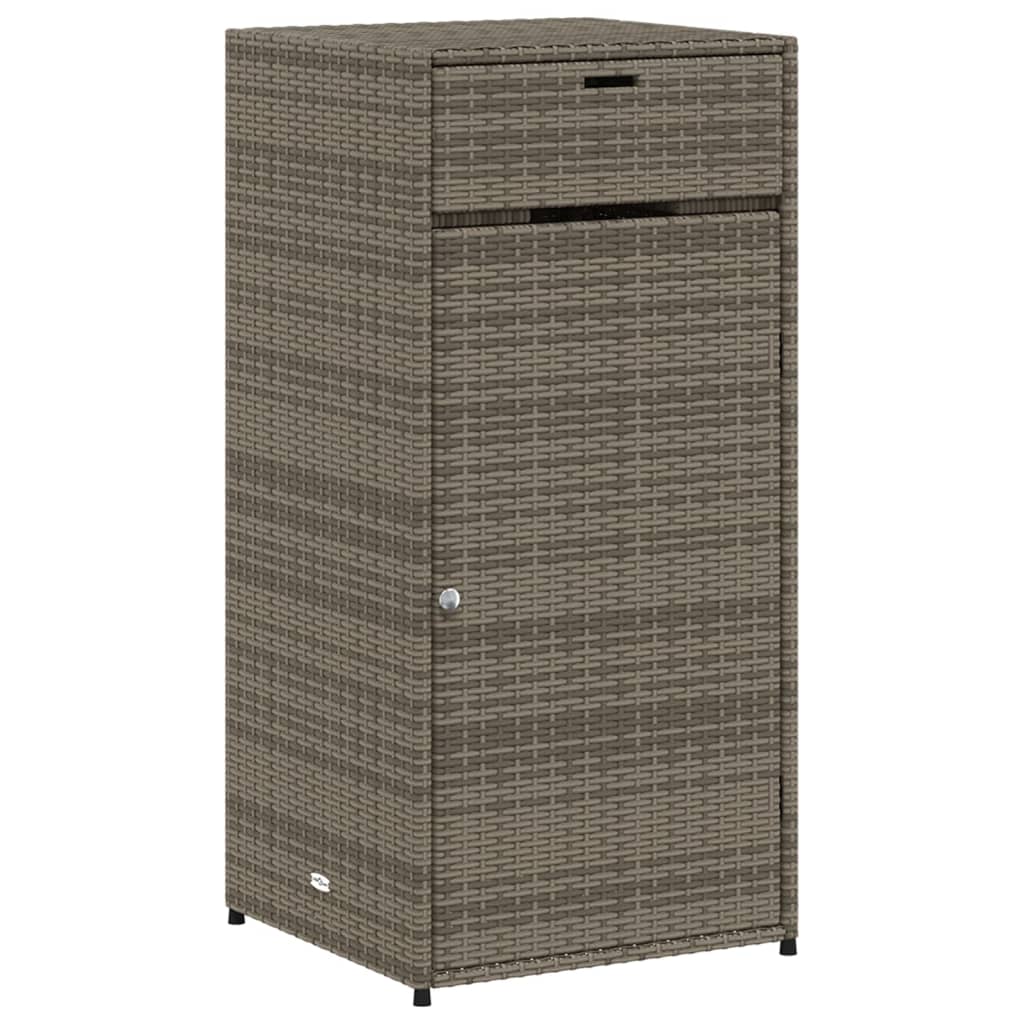 Armadietto Portaoggetti Giardino Grigio 55x55x111cm Polyrattan