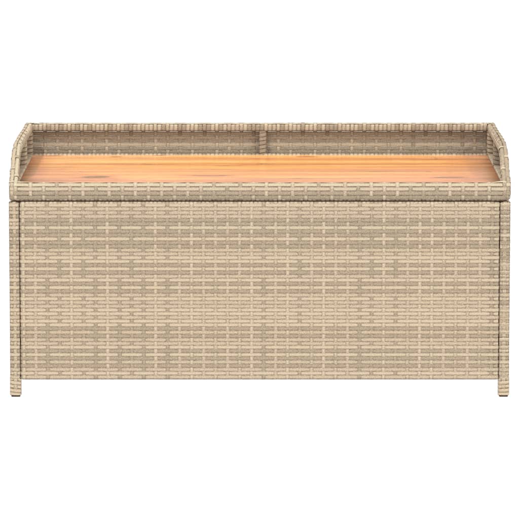 Panca Portaoggetti Beige Misto 100x50x52 cm Polyrattan e Acacia