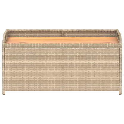 Panca Portaoggetti Beige Misto 100x50x52 cm Polyrattan e Acacia