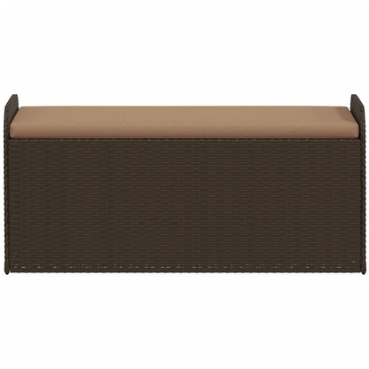 Cassapanca con Cuscino Marrone 115x51x52 cm in Polyrattan