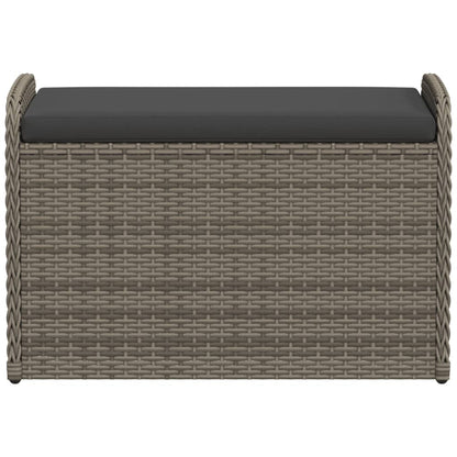 Cassapanca con Cuscino Grigia 80x51x52 cm in Polyrattan