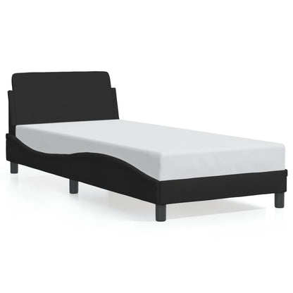 Giroletto con Testiera senza Materasso Nero 80x200 cm Tessuto