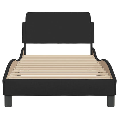 Giroletto con Testiera senza Materasso Nero 80x200 cm Tessuto