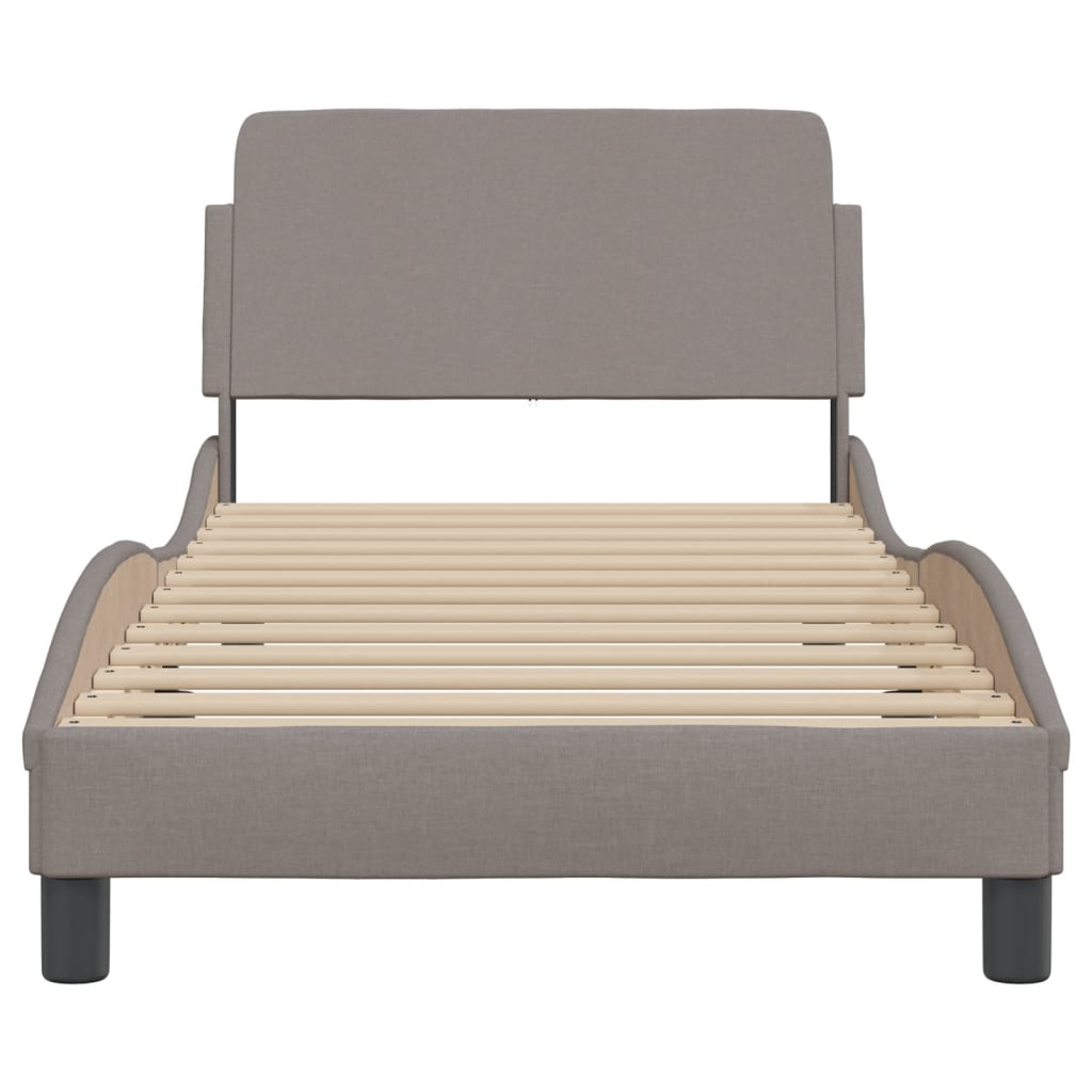 Giroletto con Testiera senza Materasso Tortora 80x200cm Tessuto