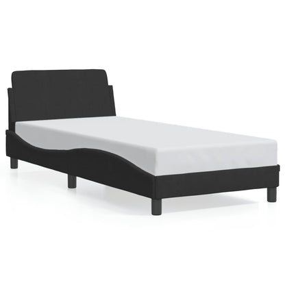 Giroletto con Testiera senza Materasso Nero 90x190 cm Velluto
