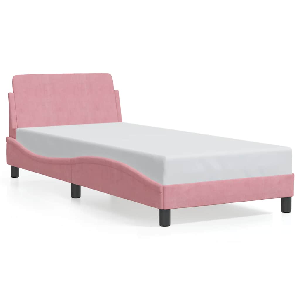 Giroletto con Testiera Dover Rosa 90x190 cm Velluto