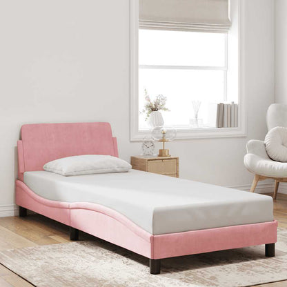Giroletto con Testiera Dover Rosa 90x190 cm Velluto