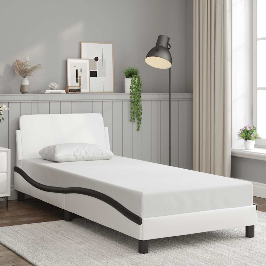 Giroletto Dover Nero e Bianco 90x190 cm in Similpelle