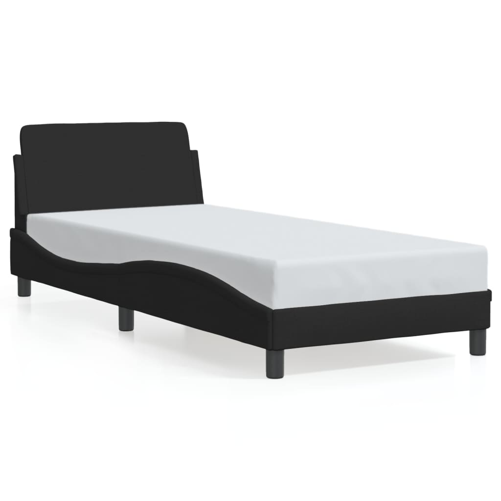 Giroletto con Testiera senza Materasso Nero 90x200 cm Tessuto