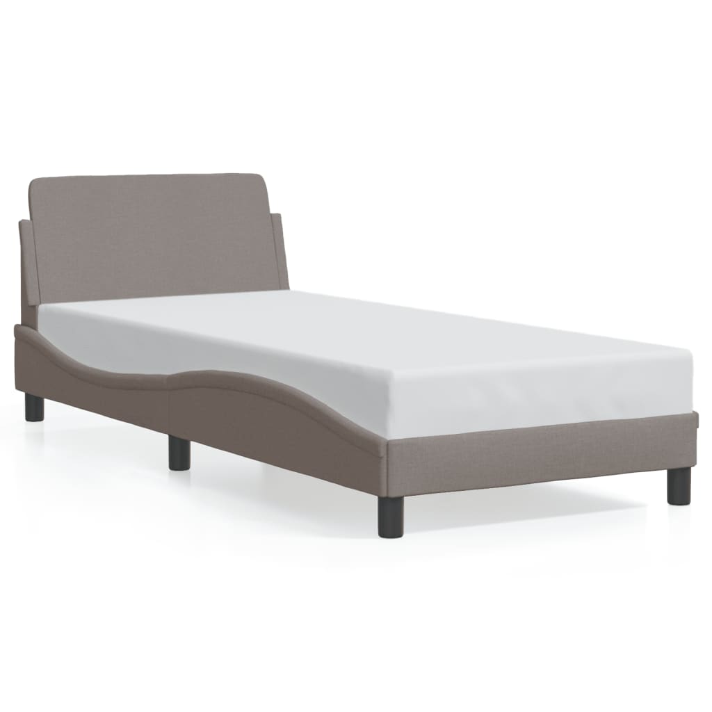 Giroletto con Testiera senza Materasso Tortora 90x200cm Tessuto