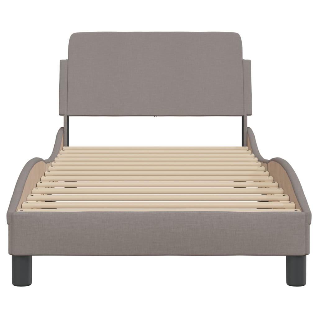Giroletto con Testiera senza Materasso Tortora 90x200cm Tessuto