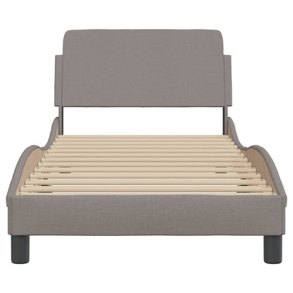 Giroletto con Testiera senza Materasso Tortora 90x200cm Tessuto