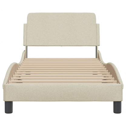 Giroletto con Testiera senza Materasso Crema 90x200 cm Tessuto