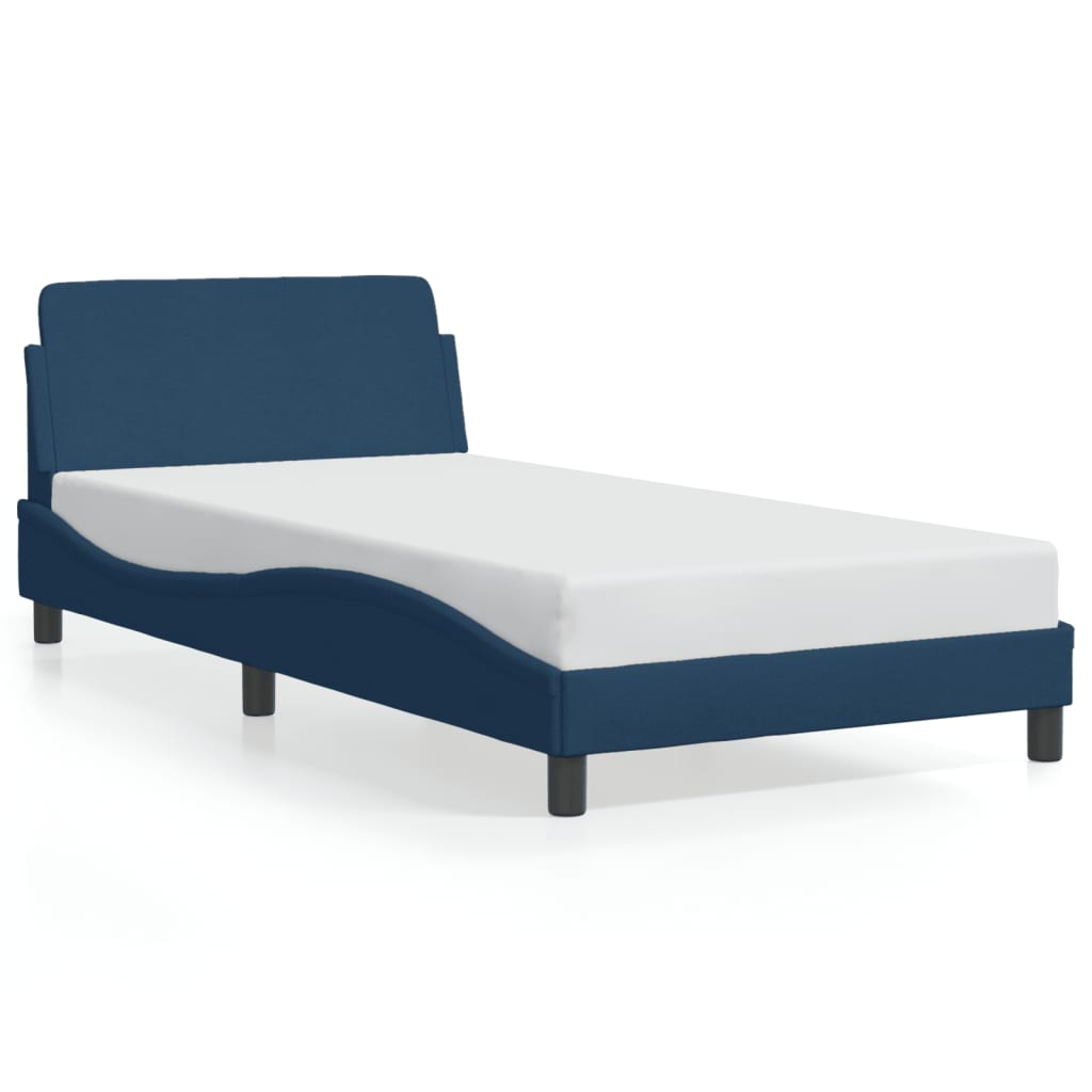 Giroletto con Testiera senza Materasso Blu 100x200 cm Tessuto