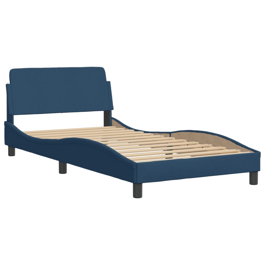 Giroletto con Testiera senza Materasso Blu 100x200 cm Tessuto