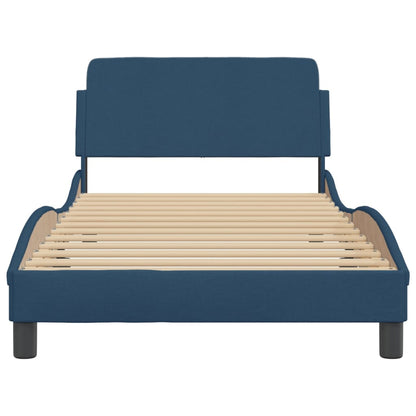 Giroletto con Testiera senza Materasso Blu 100x200 cm Tessuto