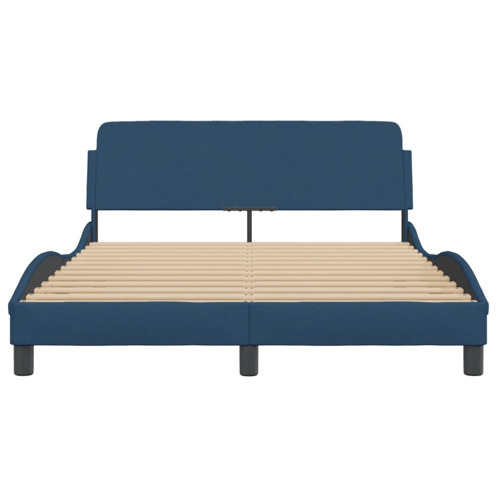 Giroletto con Testiera senza Materasso Blu 120x200 cm Tessuto