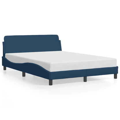 Giroletto con Testiera senza Materasso Blu 140x190 cm Tessuto